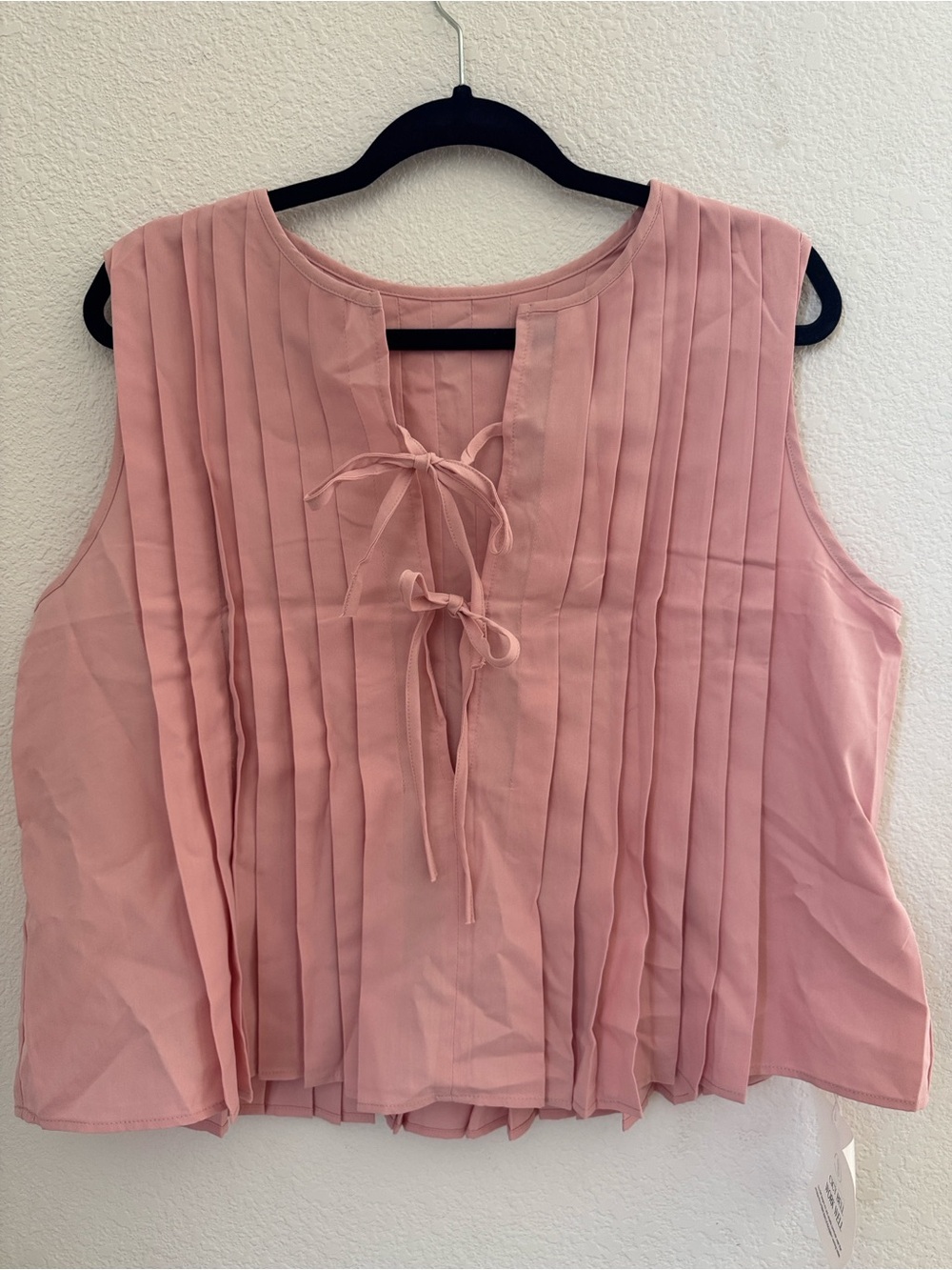 City Belle Pleated Sleeveless Camisole in Blush Pink